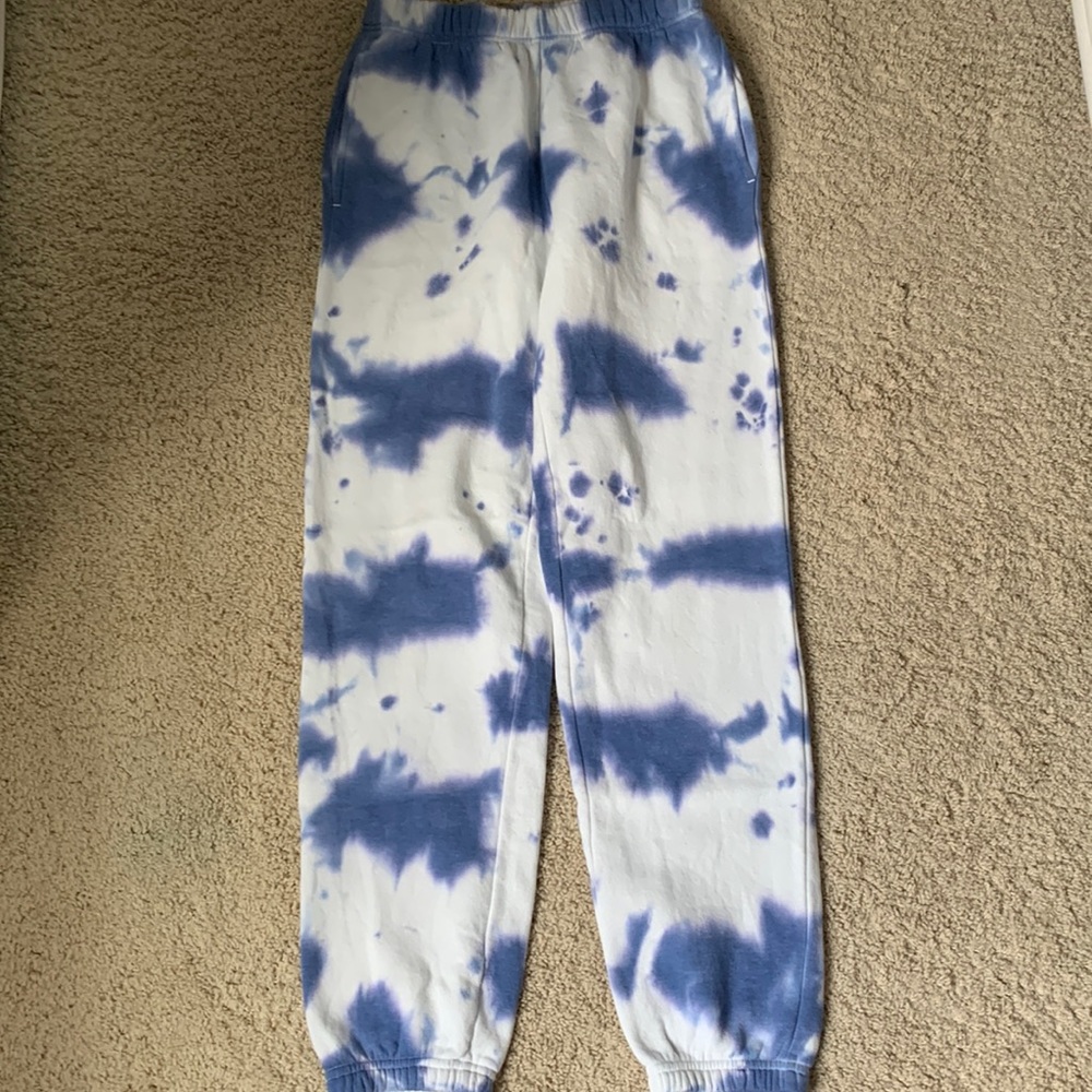 blue and white tie die sweat pants wild fable